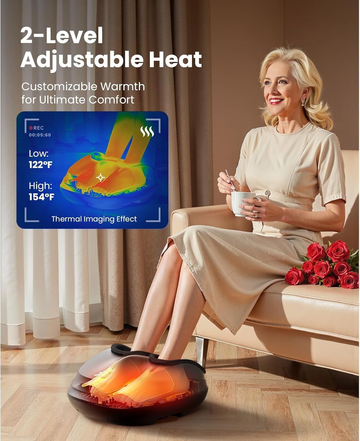 Heat Cold Massage Gun Deep Tissue Muscle Recovery + Heated Foot Massager