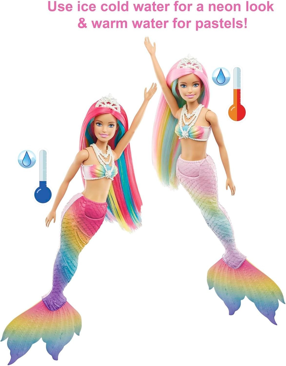 Rainbow Mermaid Doll Water Color Change Hair Tail Bath Toy