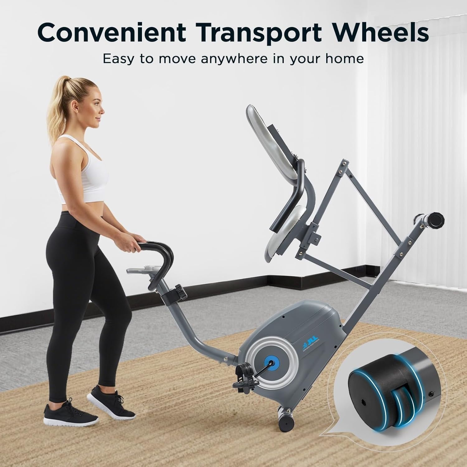 Recumbent Exercise Bike Magnetic Bluetooth LCD Quiet Adjustable Seat Home Gym