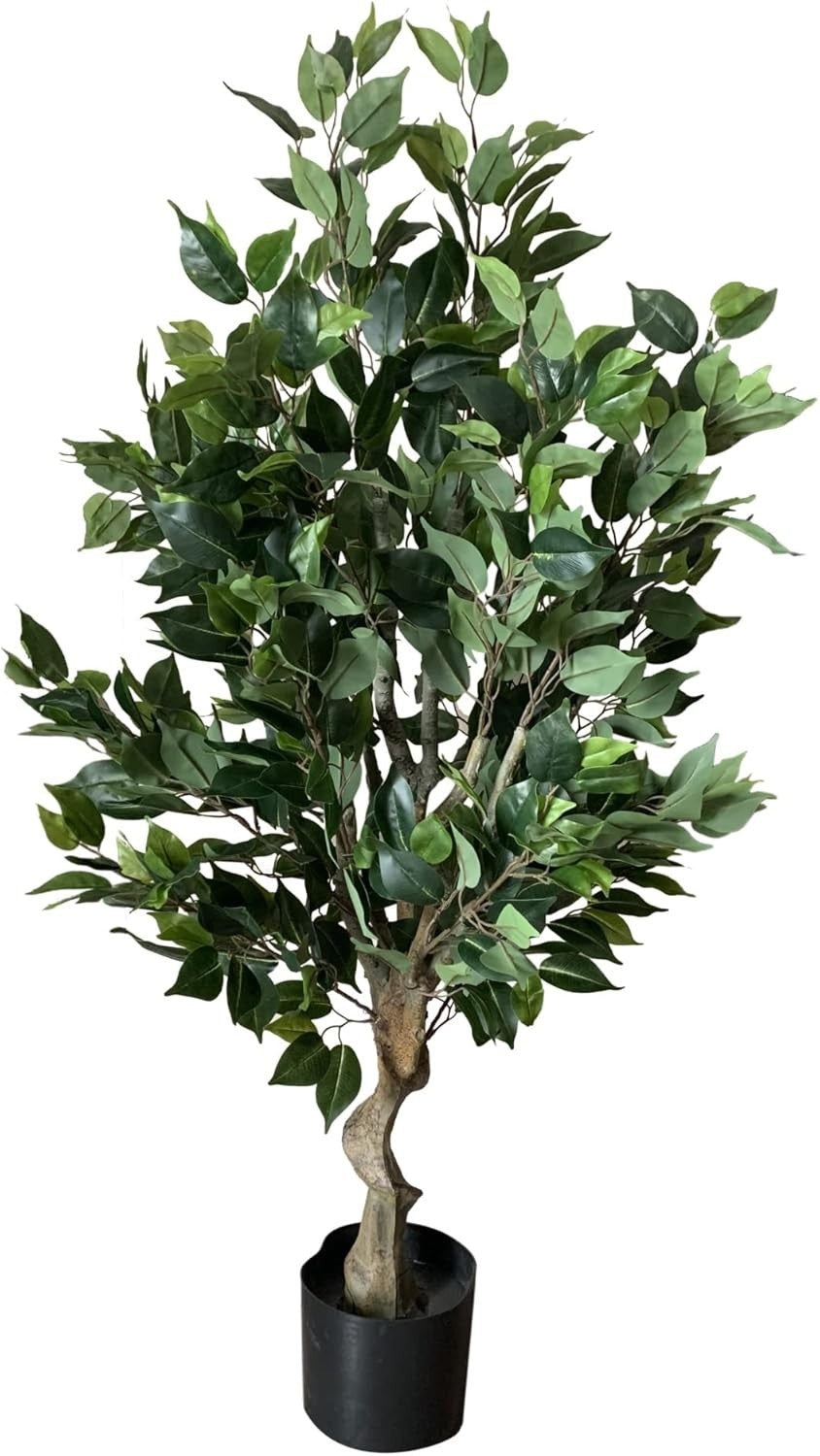100cm Artificial Ficus Tree Dark Bushy Plant in Pot Indoor Faux Green Decoration