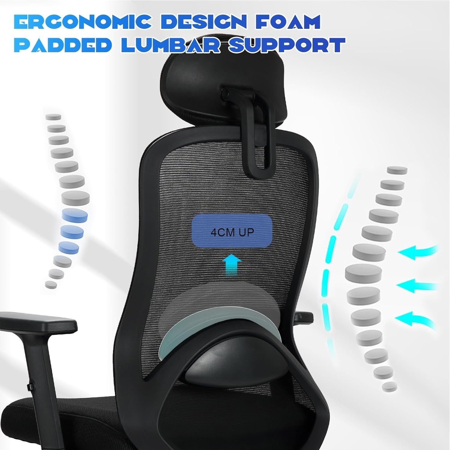 Oversized Ergonomic Mesh Office Chair Lumbar Support Recliner Desk Seat