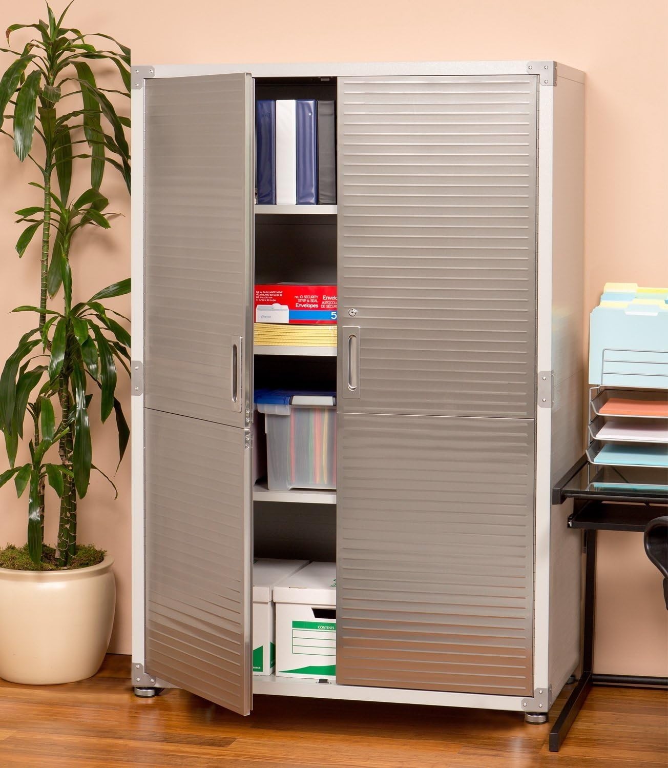 Heavy-Duty Lockable Steel Storage Cabinet with Adjustable Shelves, 183cm