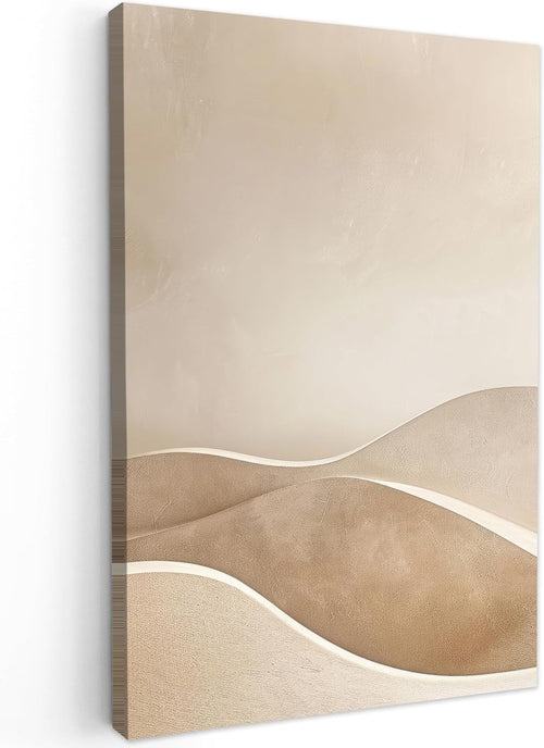 Beige Abstract Hills Canvas Wall Art 40x60cm Modern Framed