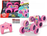 Pink/Turquoise RC Candy Flippy Car for Kids 6+, 360° Flips & Rotation