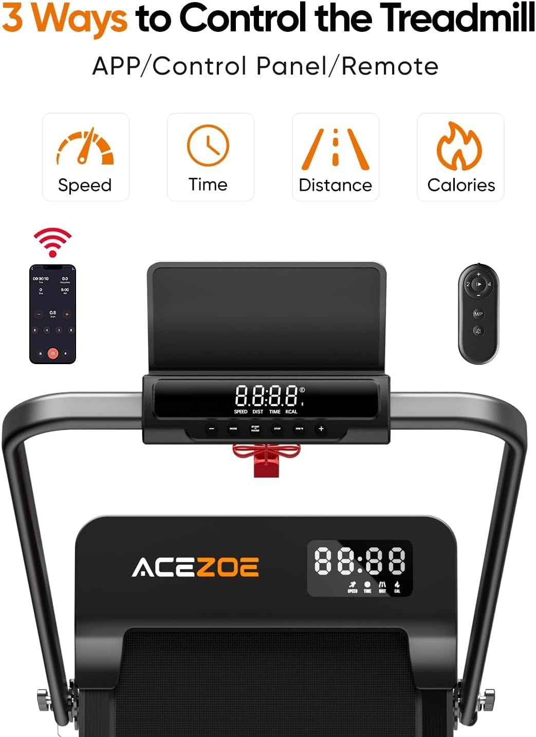 Folding Treadmill Walking Pad 10% Incline Under Desk Remote App 135kg