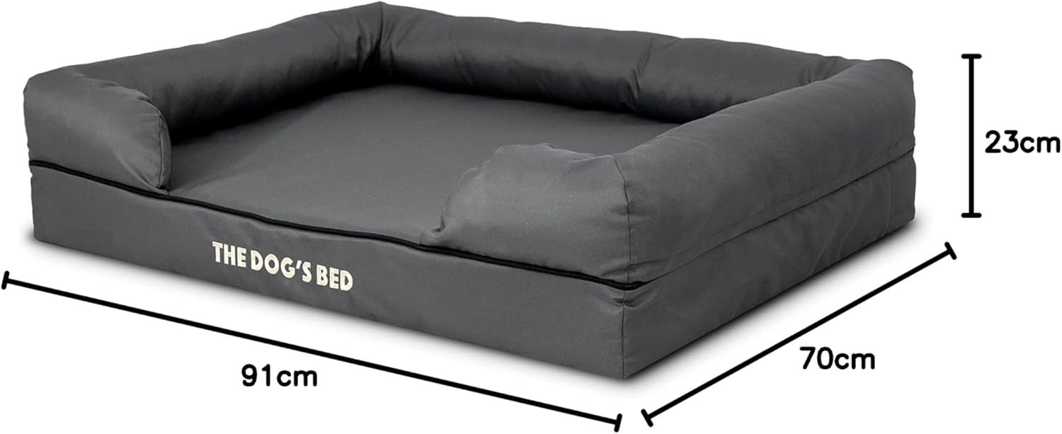 Large Orthopedic Memory Foam Dog Bed Washable Bolster