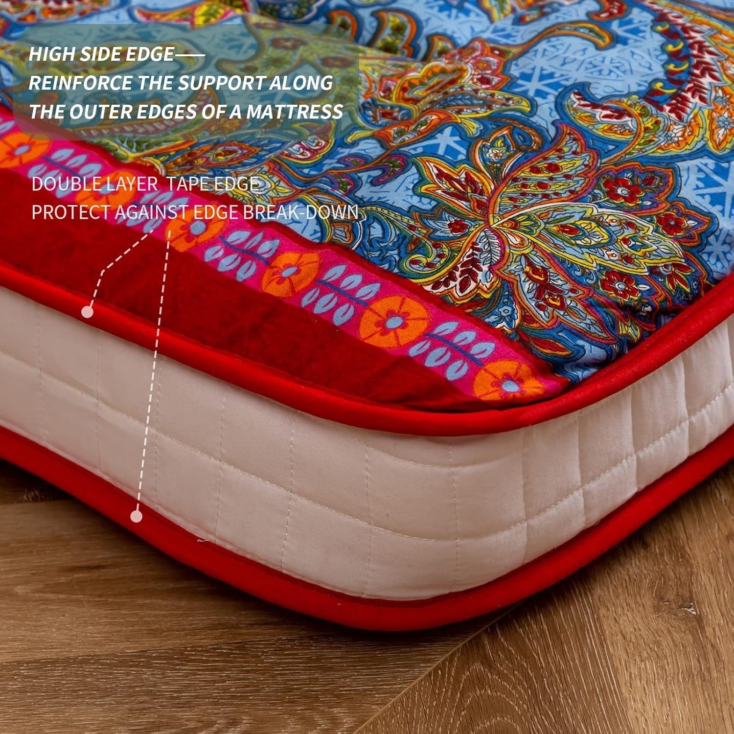 King Size Bohemian Floor Mattress - Thick Japanese Futon, Portable & Comfortable