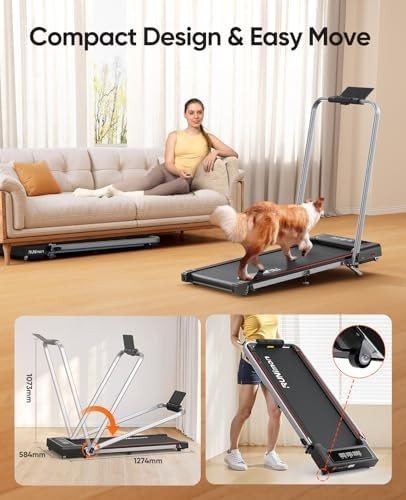 Foldable 6-in-1 Treadmill 2.5HP Incline 1-12KM/H Home Office Walking Pad