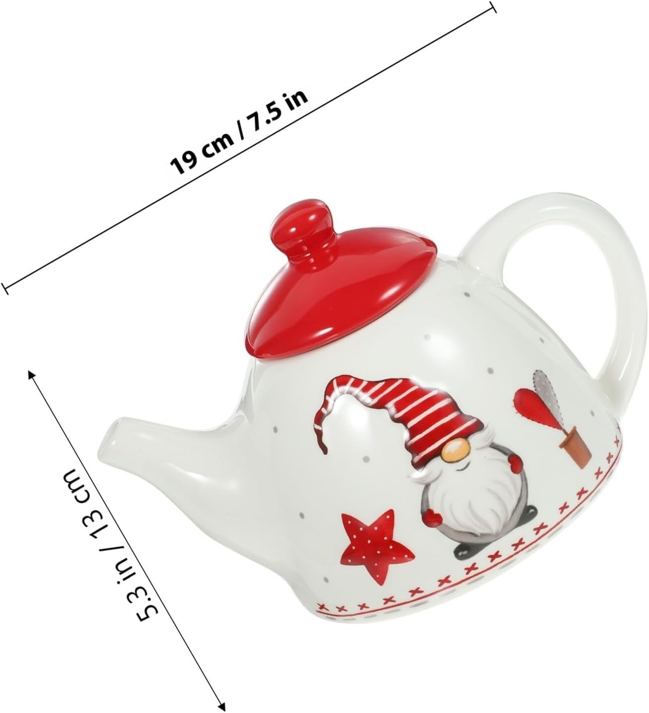 Christmas Santa Ceramic Teapot Nordic Embossed Tea Pot Xmas Decor