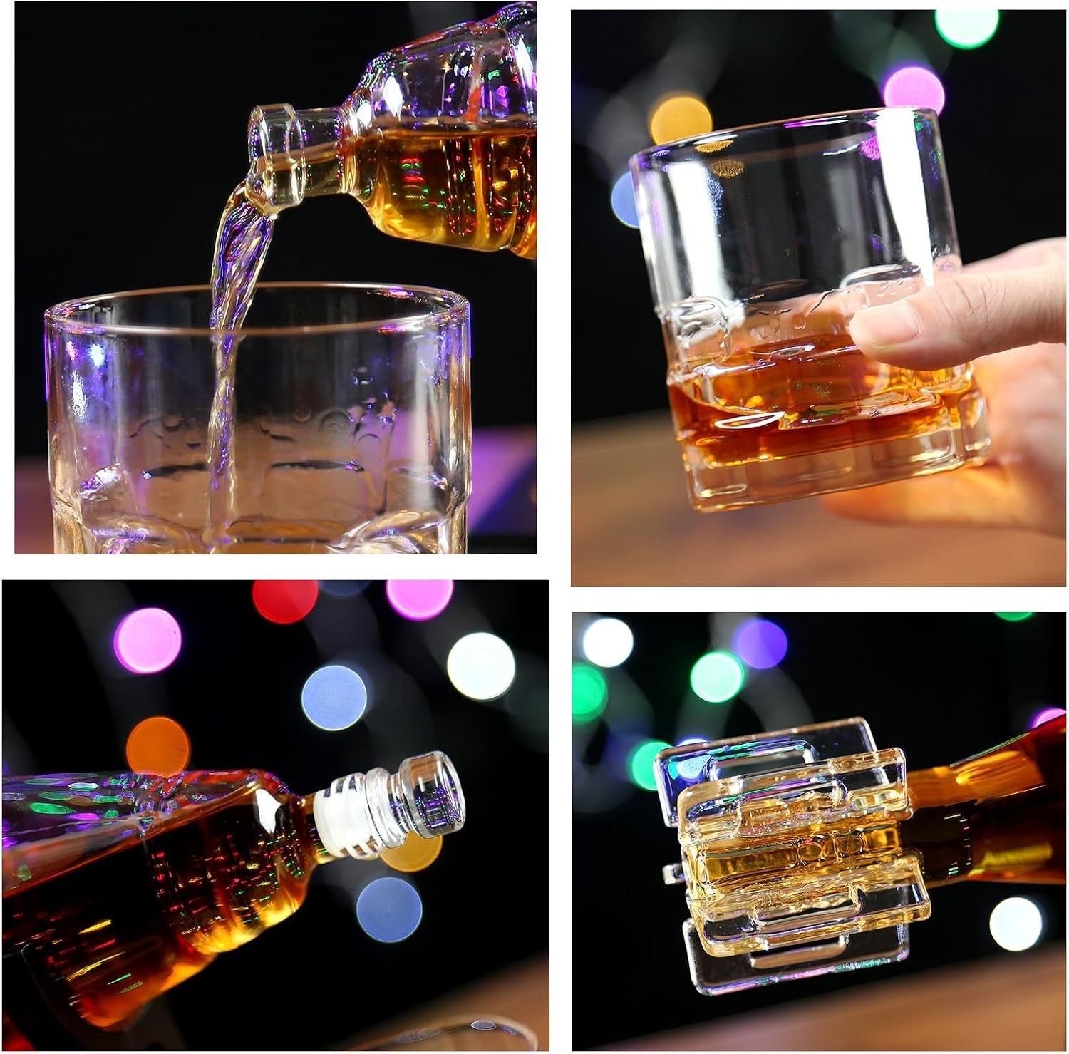 Whiskey Decanter Set 750ml Bottle Holder with 2 Glasses | Luxury Bar Gift Men