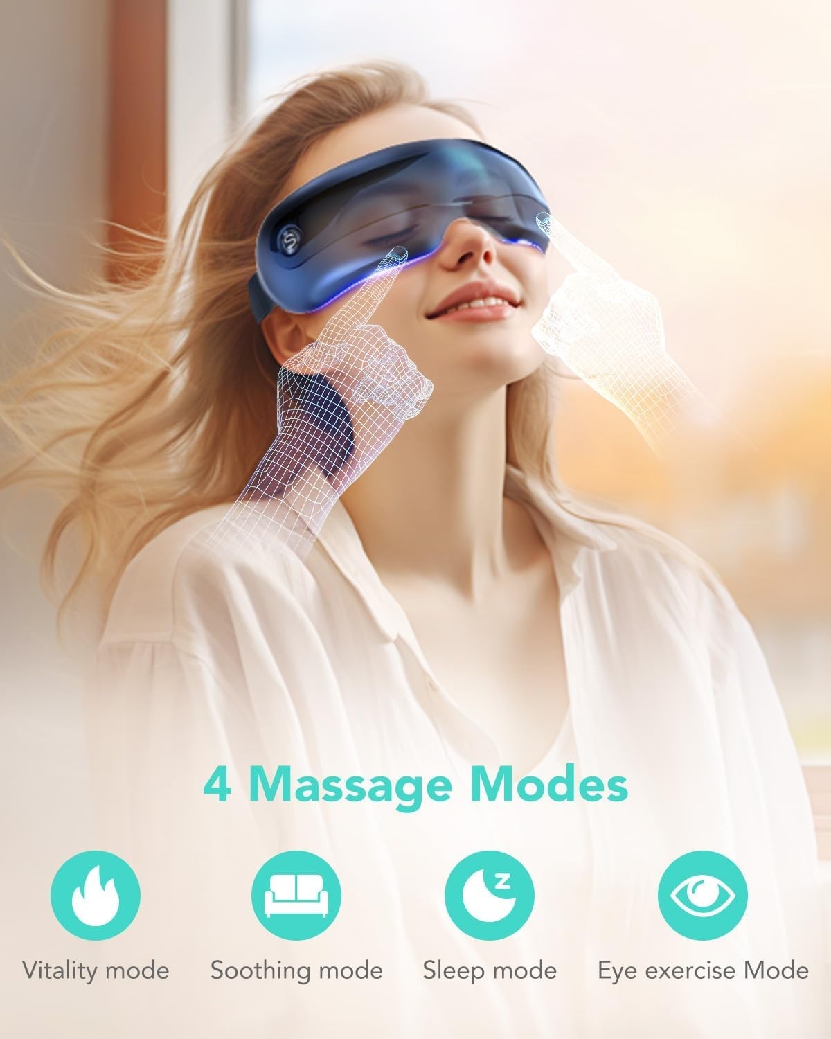 Heated Eye Massager Vision Window Bluetooth Music Stress Relief