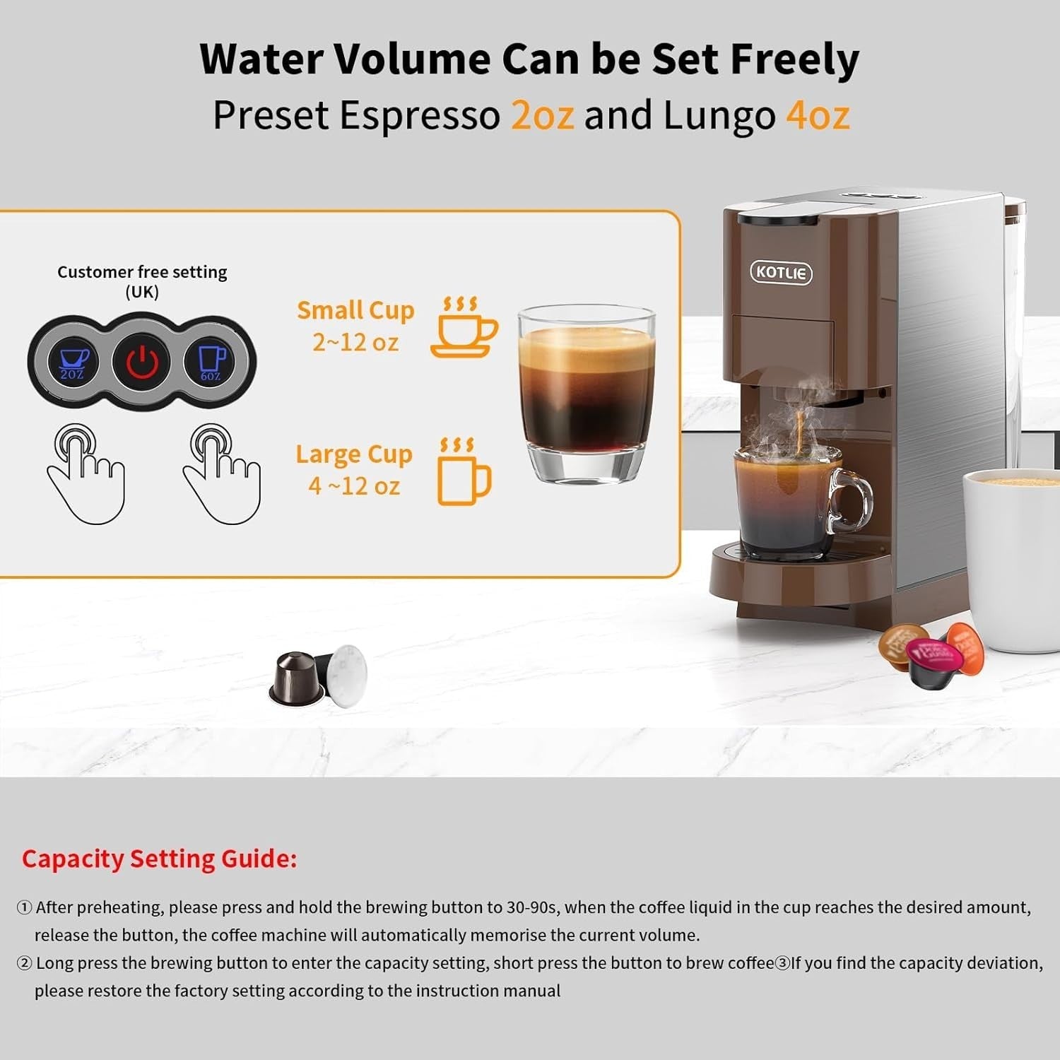 4-in-1 Multi Capsule Espresso Coffee Maker | 19Bar Pump | 800ml Tank