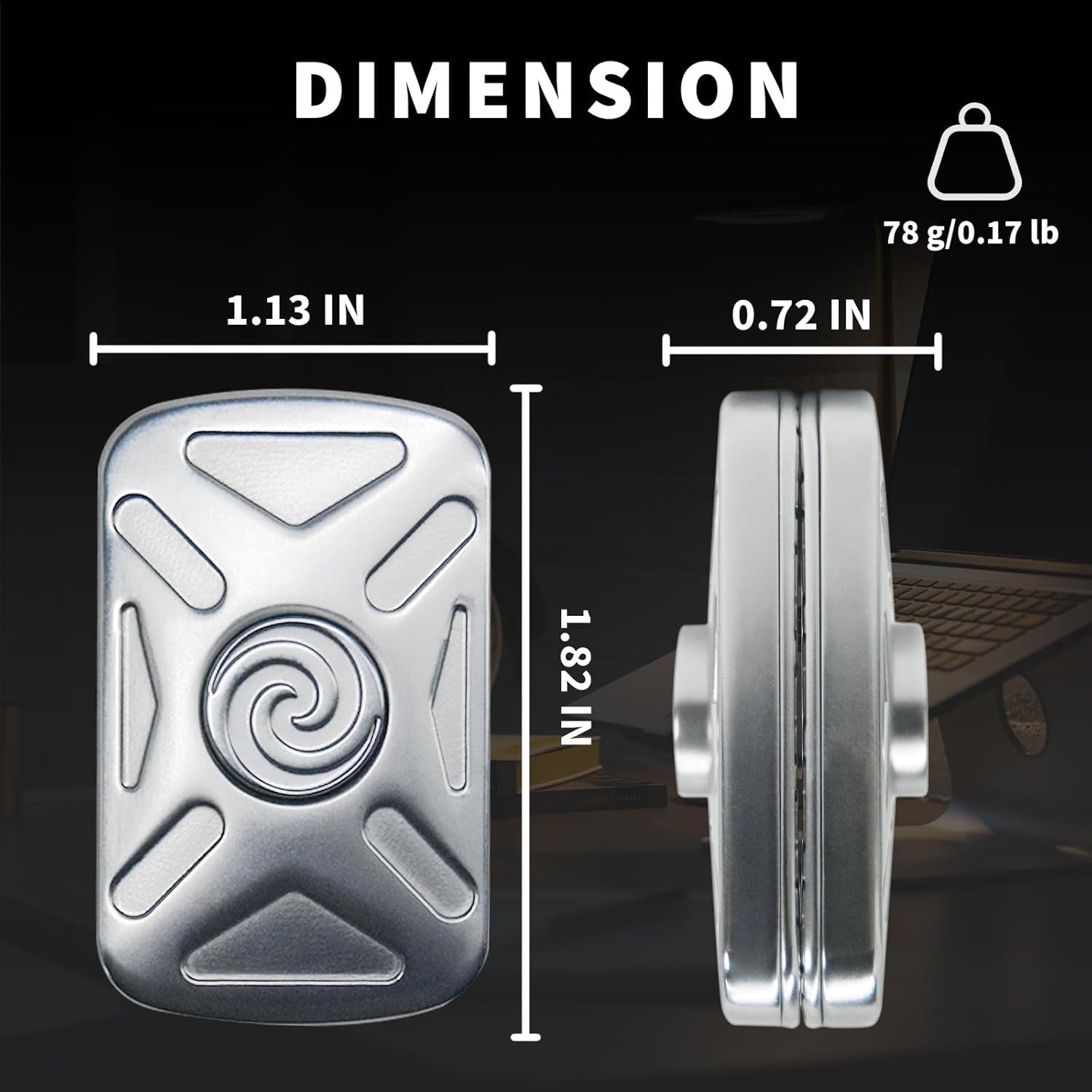 2-in-1 Metal Fidget Slider Spinner Click Stress Relief Pocket EDC Toy
