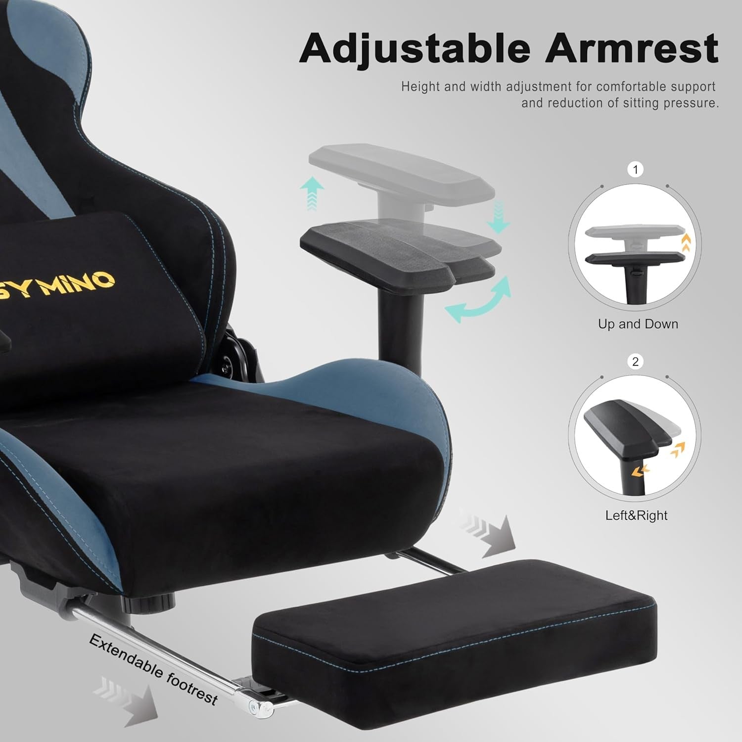 Ergonomic Gaming Chair with Footrest & Adjustable Support – PC Desk Seat