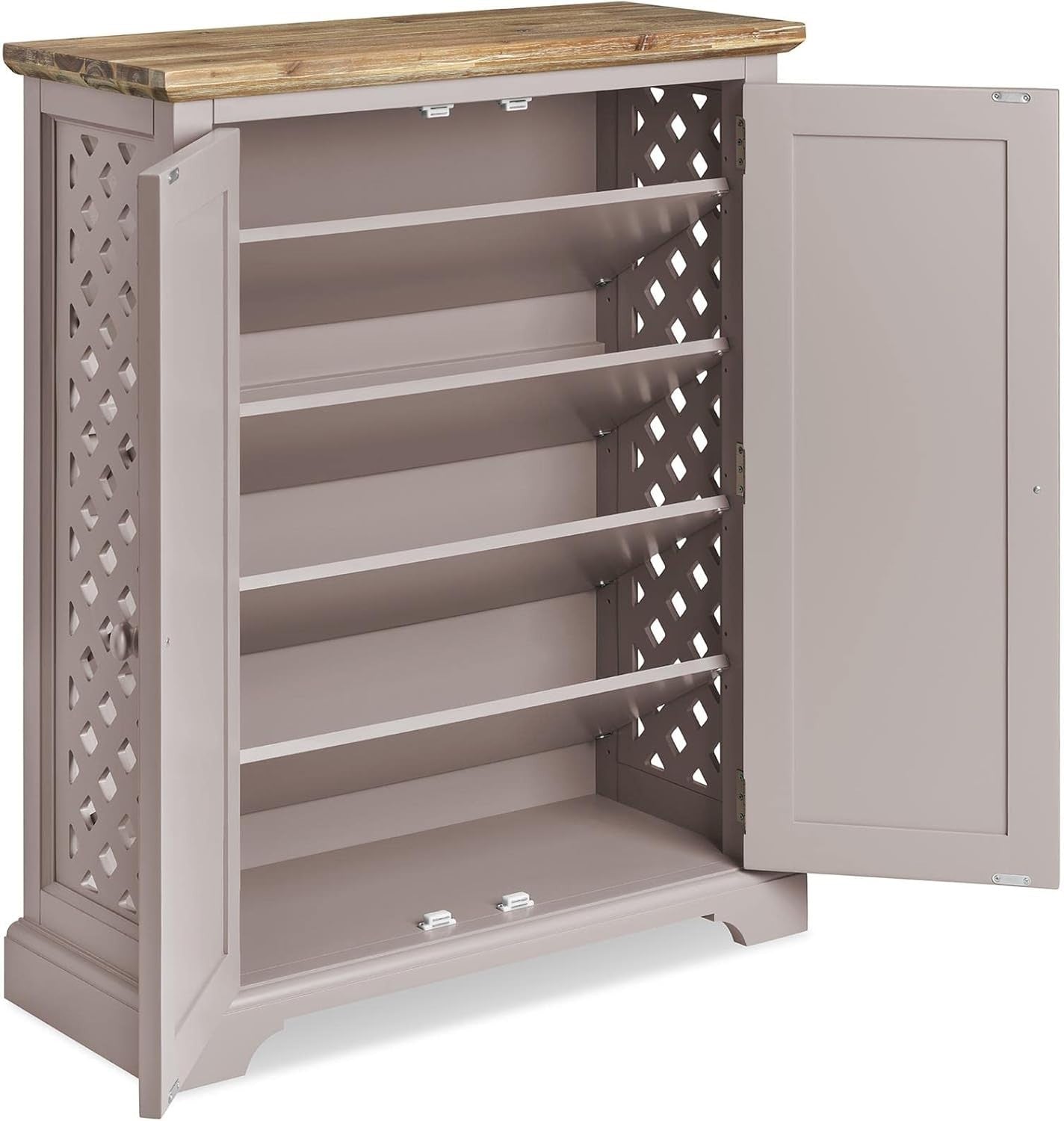 Truffle Wooden Shoe Cabinet with Adjustable Shelves & Airflow Doors