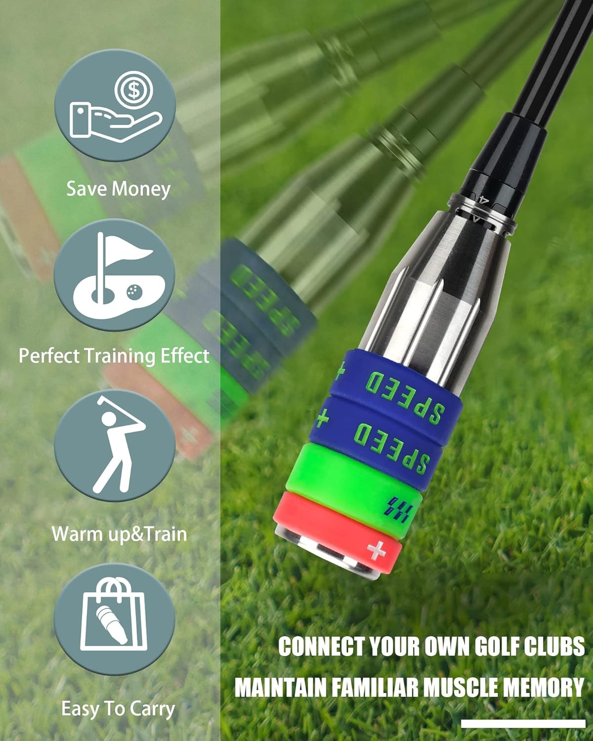 Golf Swing Speed Trainer Adjustable 3 Weight Tempo Training Aid