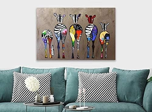 Large Zebra Canvas Wall Art 119x84cm Framed Abstract Animal Print