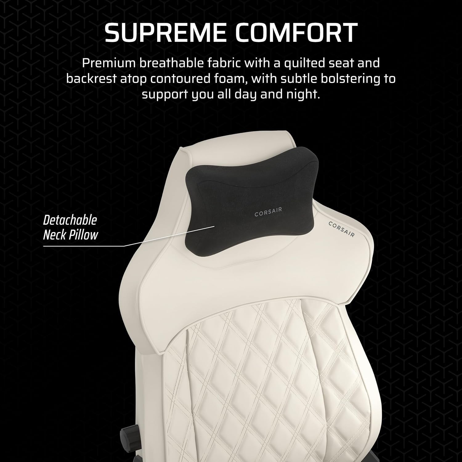 Premium Fabric Gaming Chair Wide Seat 5D Arms 160° Recline Frost