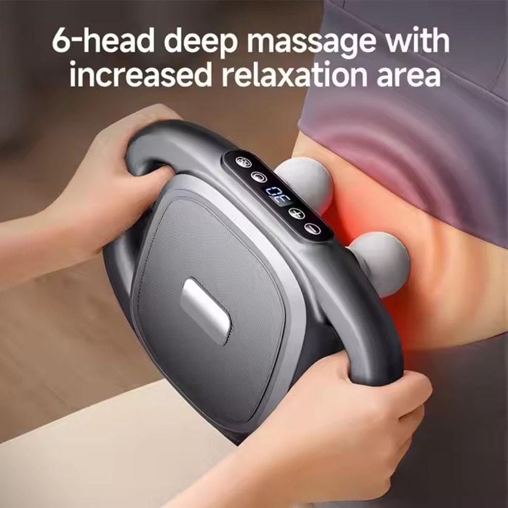 Deep Tissue Massage Gun 16 Drive 8 Head Red Light Muscle Pain Relief Tool
