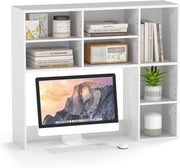 White Desktop Bookshelf 3-Shelf Adjustable Hutch Organizer Rack 94cm