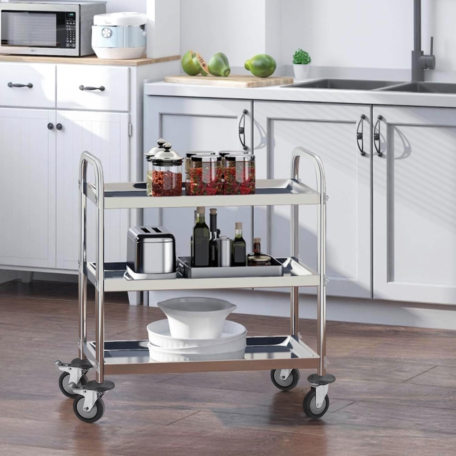 3 Tier Stainless Steel Catering Trolley 750x400x835mm