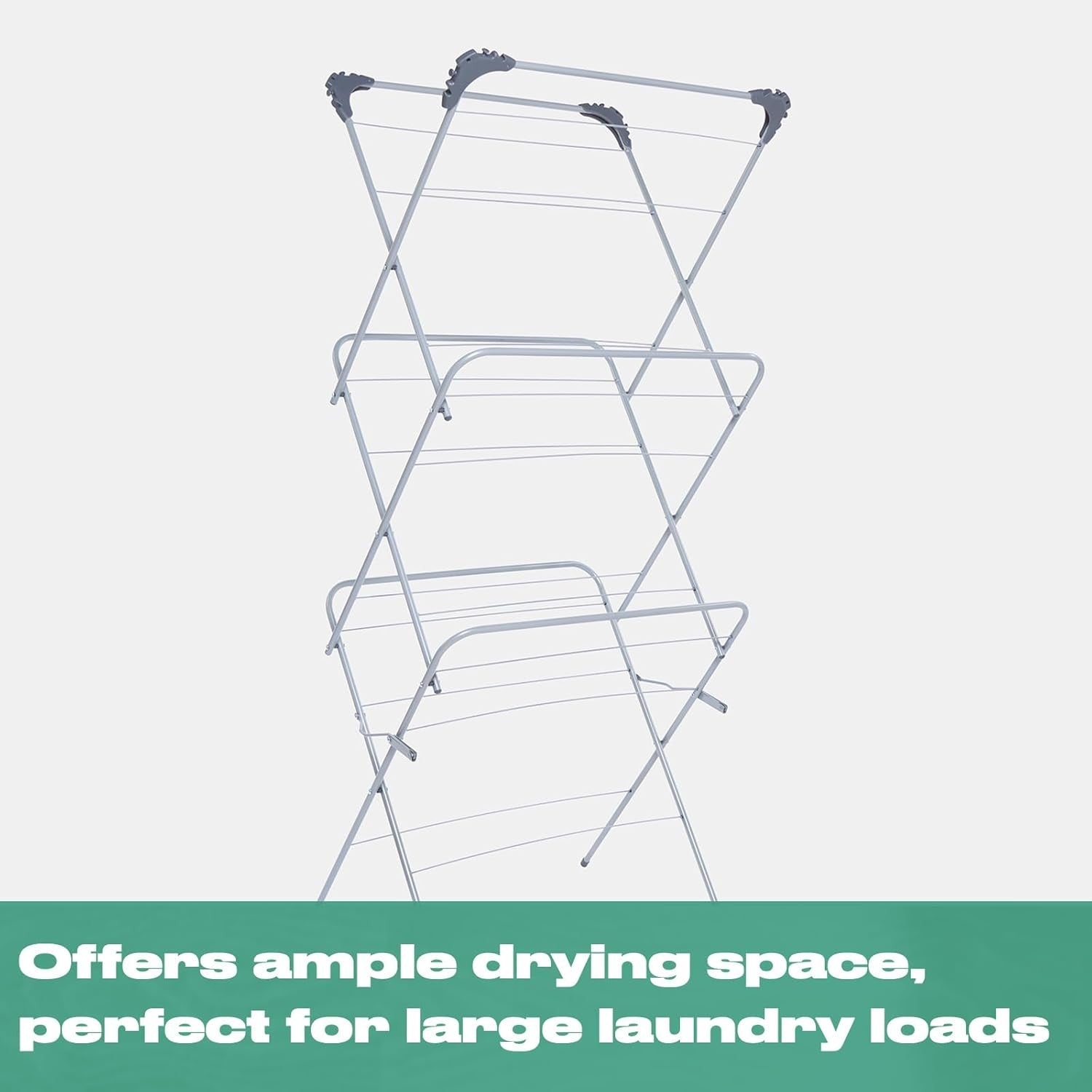 3 Tier Clothes Airer Folding Drying Rack 15m Space Indoor Laundry Horse