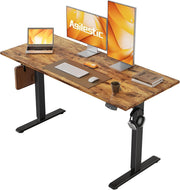 Electric Height Adjustable Standing Desk 120x60cm Sit Stand Table Brown