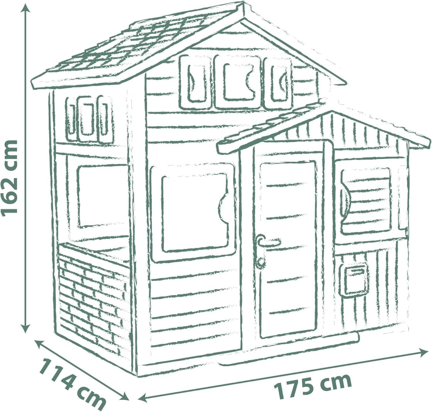 Large Kids Outdoor Playhouse Garden House w Table Windows Doors