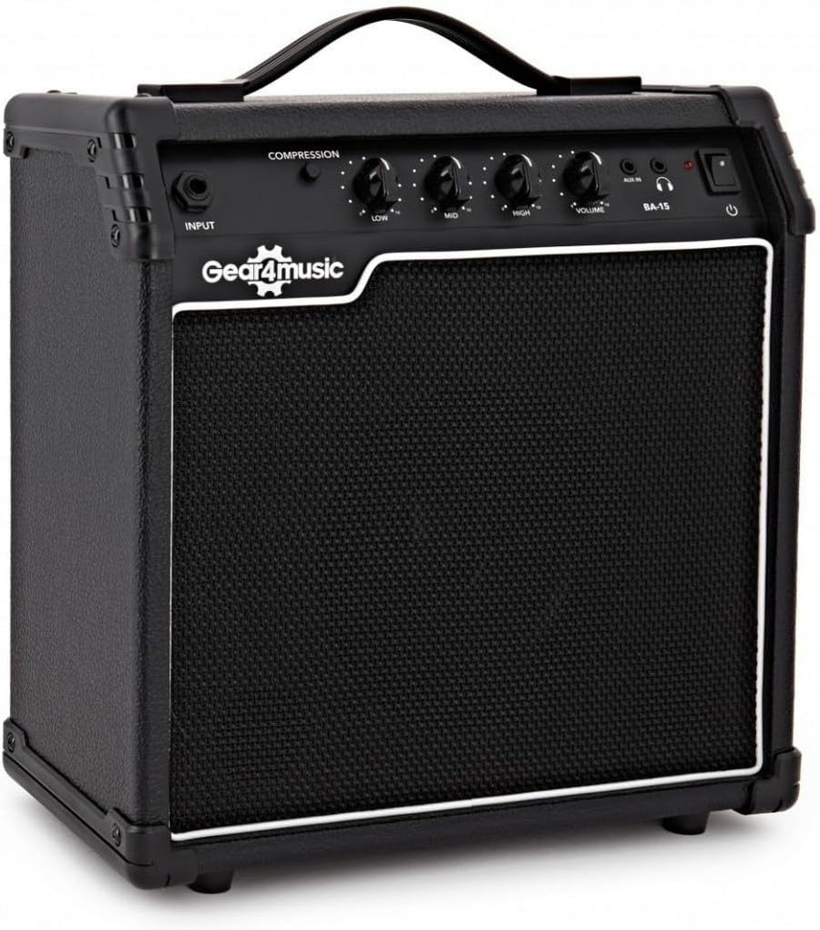 15W Electric Bass Guitar Practice Amp Combo Compact 3-Band EQ