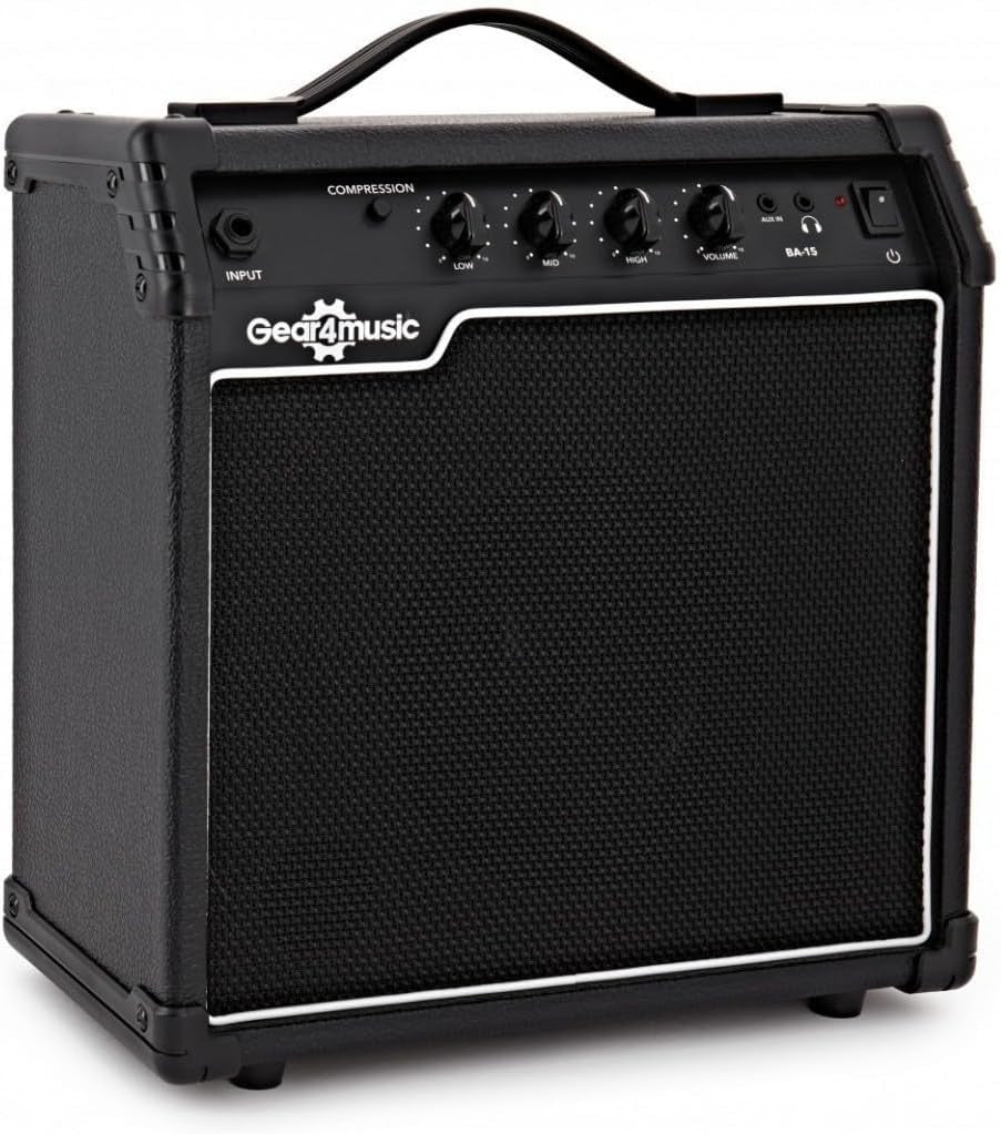 15W Electric Bass Guitar Practice Amp Combo Compact 3-Band EQ