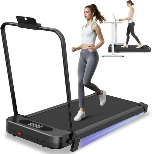 Incline Walking Pad Treadmill Foldable Under Desk 8km/h Handle Quiet
