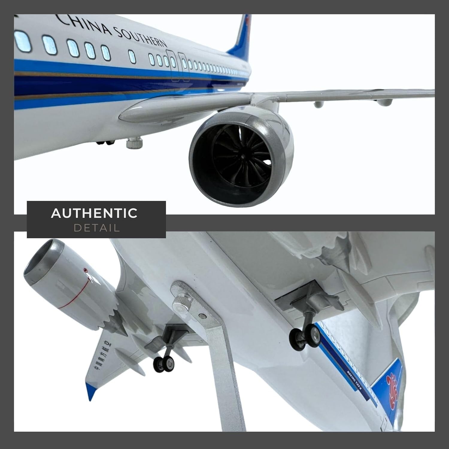 Large Scale Model Plane w/ Voice-Activated Lights & Display Stand | Gift