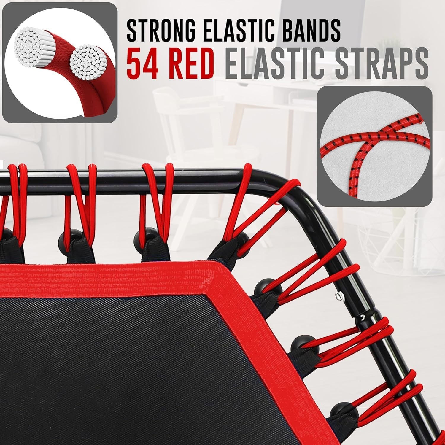40” Foldable Fitness Rebounder w T Handle Quiet Indoor Cardio
