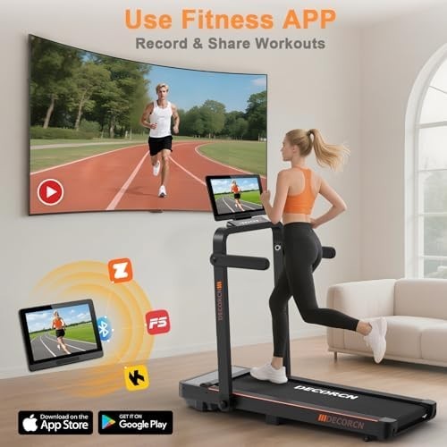 2.5HP Folding Treadmill 14KM/H Home Office Walking Pad Bluetooth APP