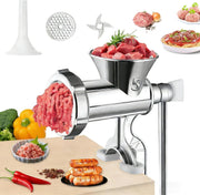 Manual Meat Grinder Sausage Stuffer Stainless Steel Mincer Clamp