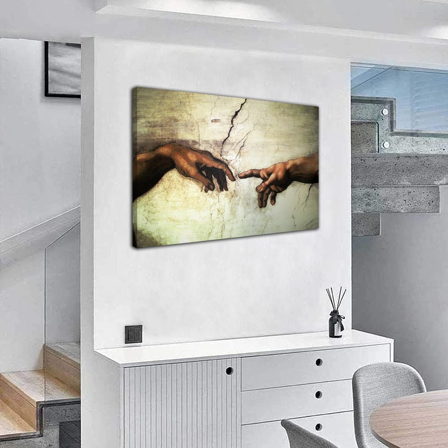 Creation of Adam Canvas Wall Art 40x60cm Framed