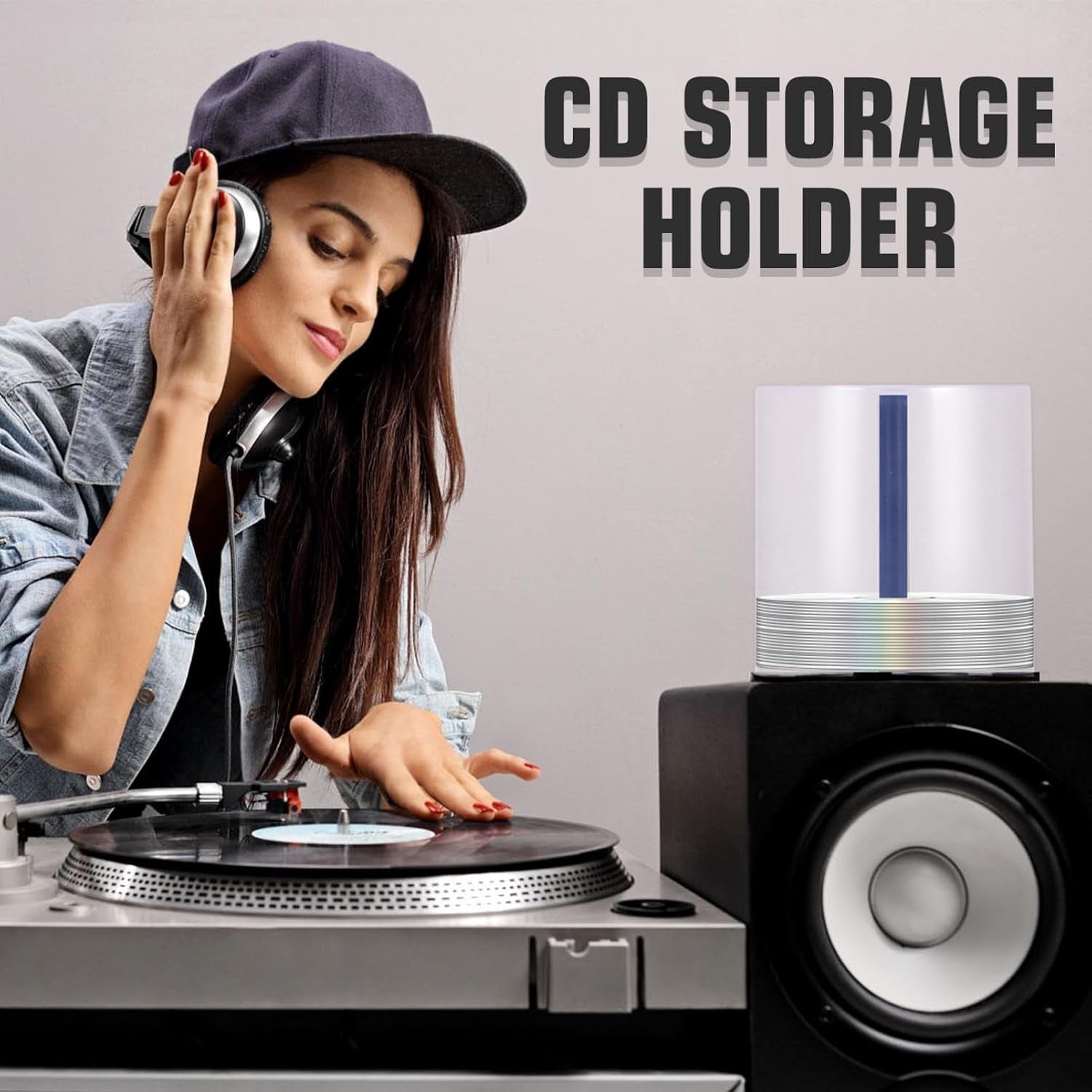 8 Pack CD DVD Storage Boxes Clear Plastic Disc Organizer Stackable