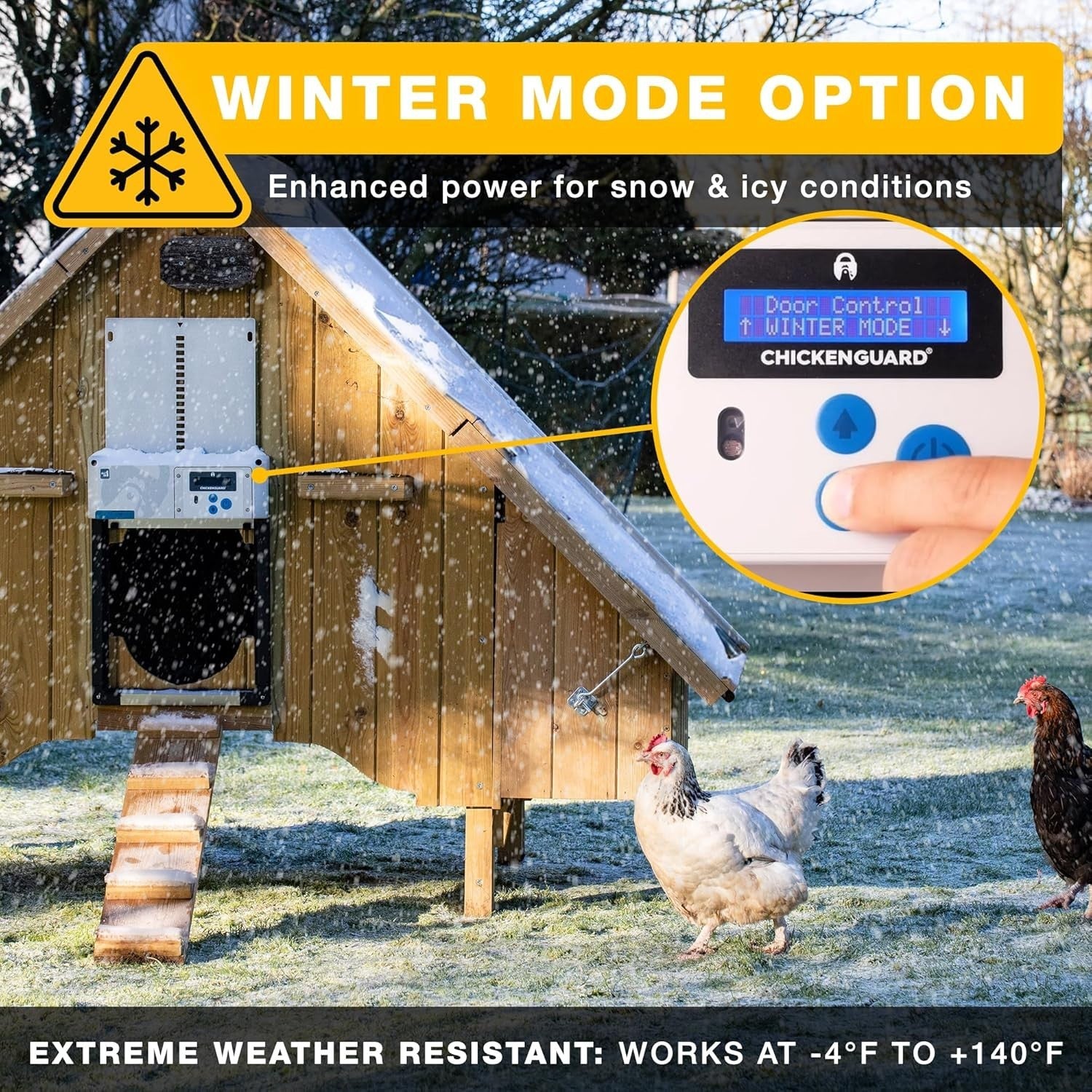 Automatic Chicken Coop Door Opener Grey Solar Timer Light Sensor Winter Mode