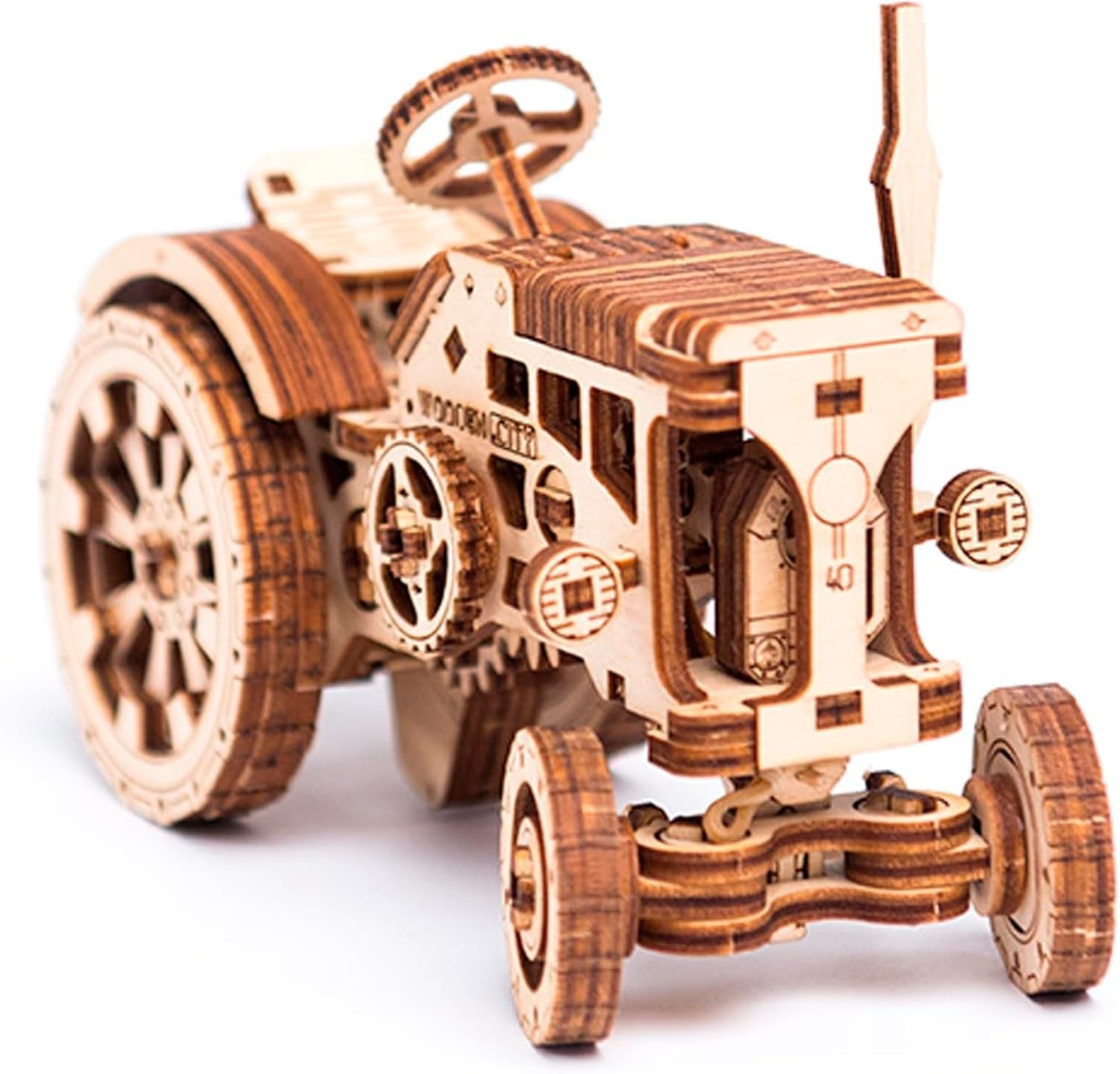 3D Wooden Mechanical Tractor Puzzle Model Kit – DIY Brain Teaser Gift