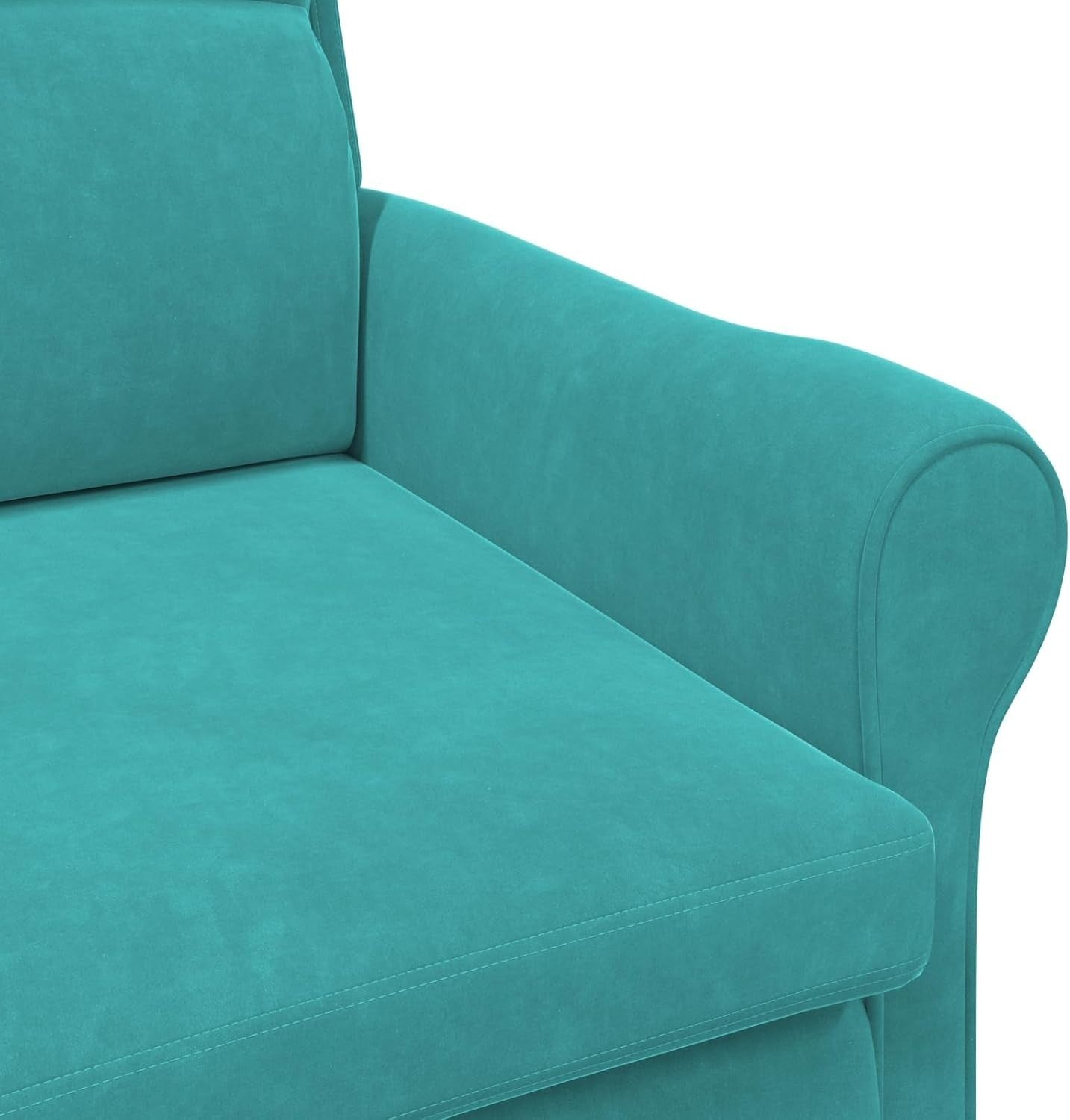 Turquoise Recliner Armchair Fabric Wingback Chair Wood Legs Lounge