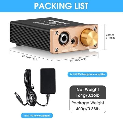 U3 PRO Mini Class A Headphone Amplifier HiFi Desktop Amp DC5V