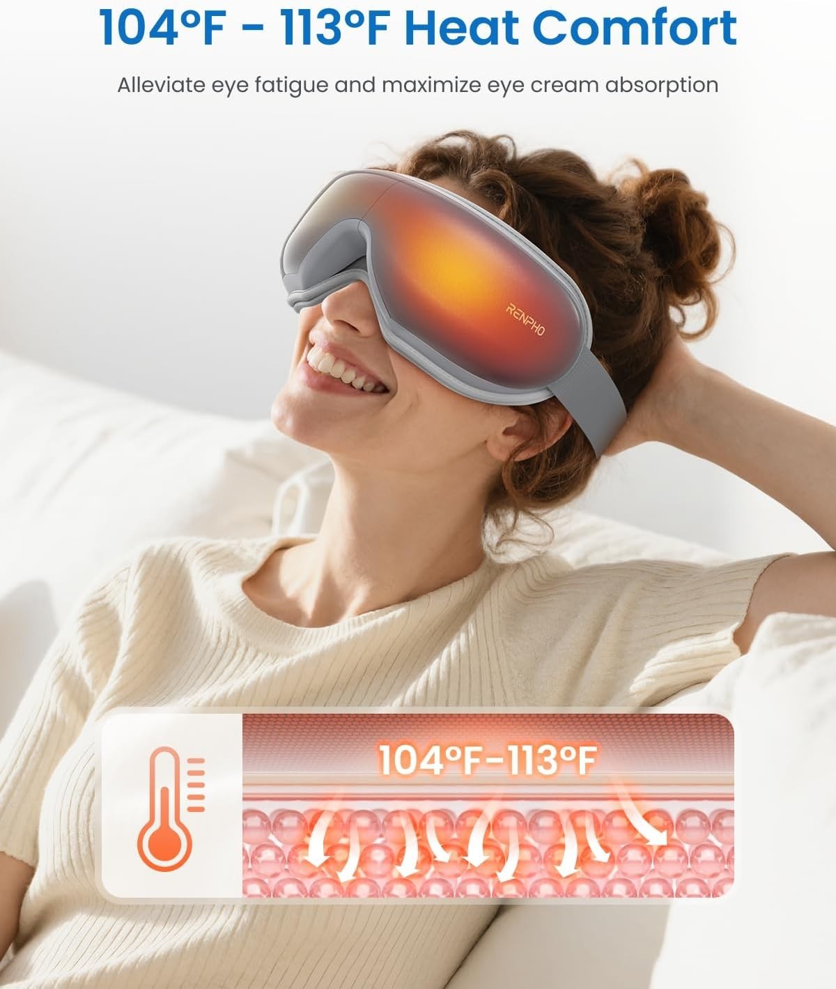 Heated Eye Massager Bluetooth Sleep Mask Dry Eyes Dark Circles