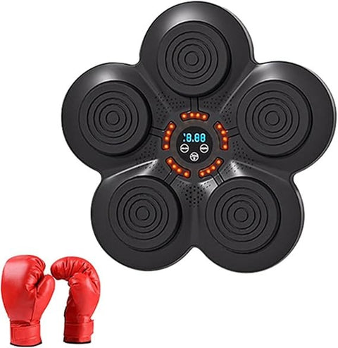 Music Boxing Machine Wall Mount LED Punch Pad Smart Training with Gloves