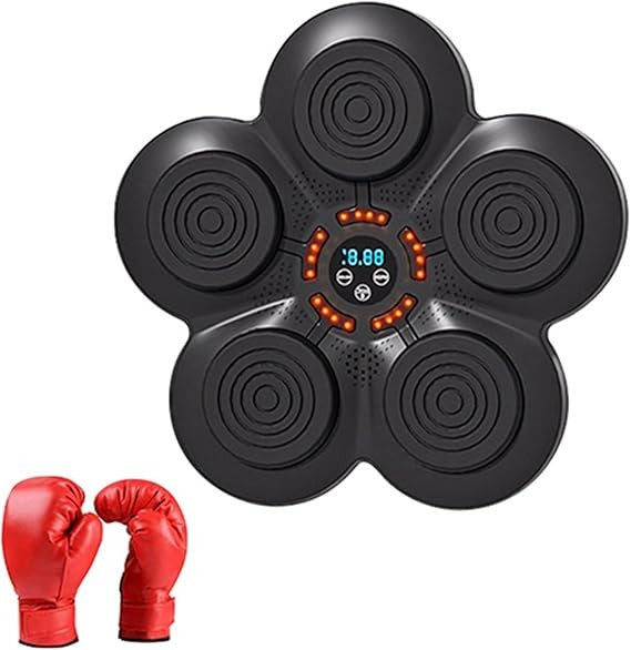 Music Boxing Machine Wall Mount LED Punch Pad Smart Training with Gloves