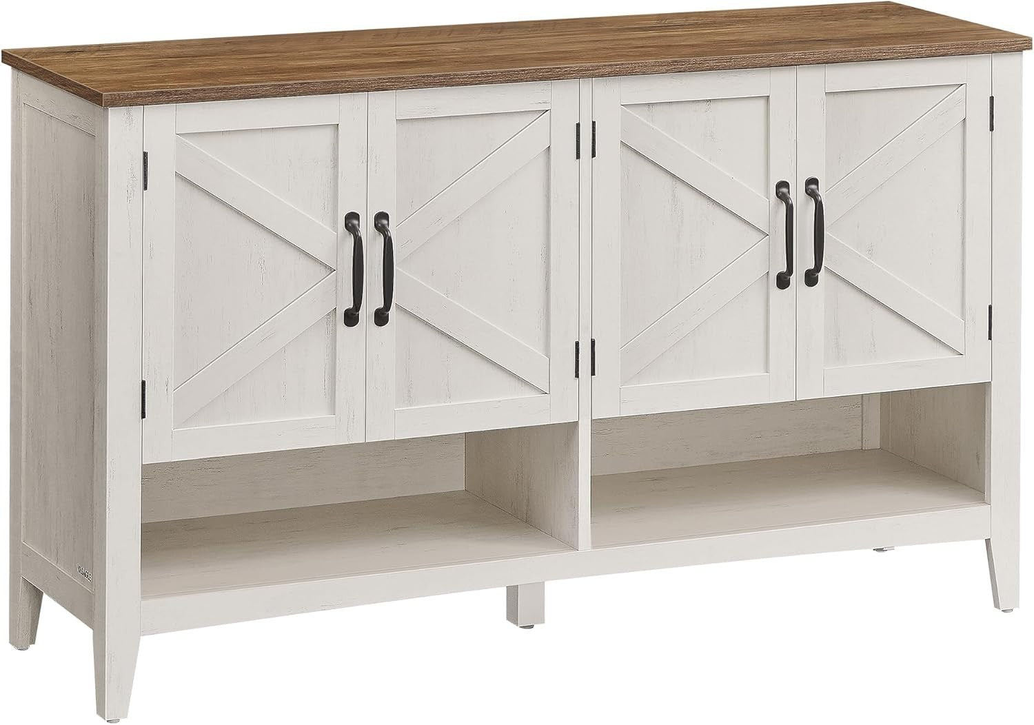 Rustic White Shoe Cabinet 120x35x70.5cm Adjustable Shelf 12-18 Pairs Storage
