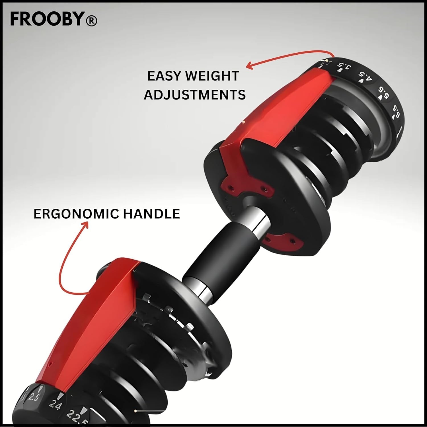 24kg Adjustable Dumbbell 15-in-1 Quick Dial Space Saving Home Gym Weight