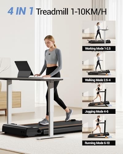 Under Desk Walking Treadmill 16% Incline Foldable 10KM/H Home Gym