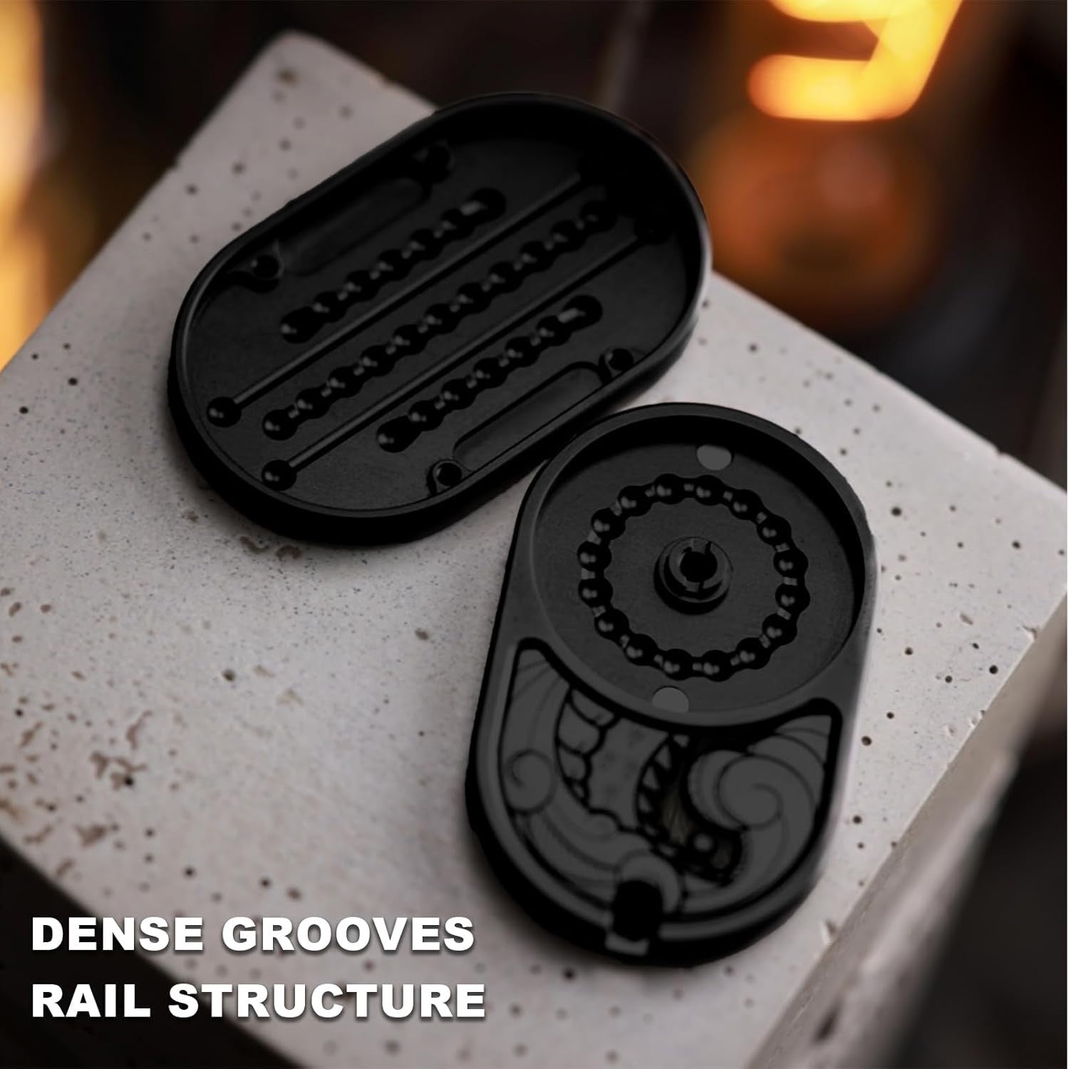 Black Steel Dragon Fidget Slider Ratchet Clicker Stress EDC