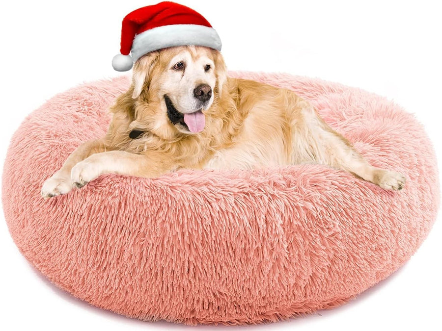 Calming Donut Dog Bed XL Washable Anti Anxiety Plush