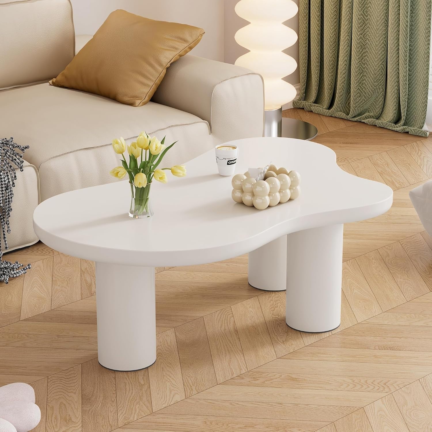 Unique Cloud-Shaped Coffee Table, Spacious 107x66x40.5cm, Modern & Stable